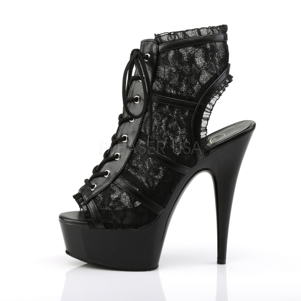 Goth Lace Up High Heel Ankle Boots